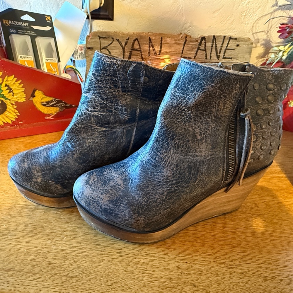 Ghent BedStu distressed leather studded bootie.